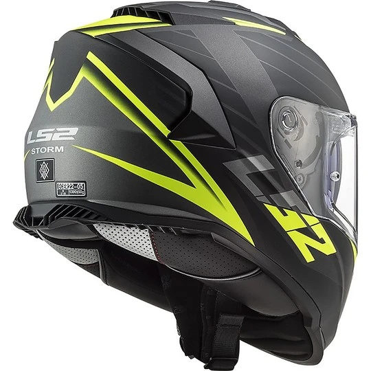 Full Face Motorcycle Helmet Double Visor Ls2 FF800 STORM Nerve Black Yellow Fluo Oapco 6 Full Face Motorcycle Helmet Double Visor Ls2 FF800 STORM Nerve Black Yellow Fluo Oapco - Image 4