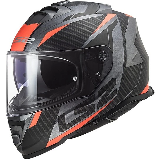 Full Face Motorcycle Helmet Double Visor Ls2 FF800 STORM Racer Orange Fluo Titanium Matt 3 Full Face Motorcycle Helmet Double Visor Ls2 FF800 STORM Racer Orange Fluo Titanium Matt