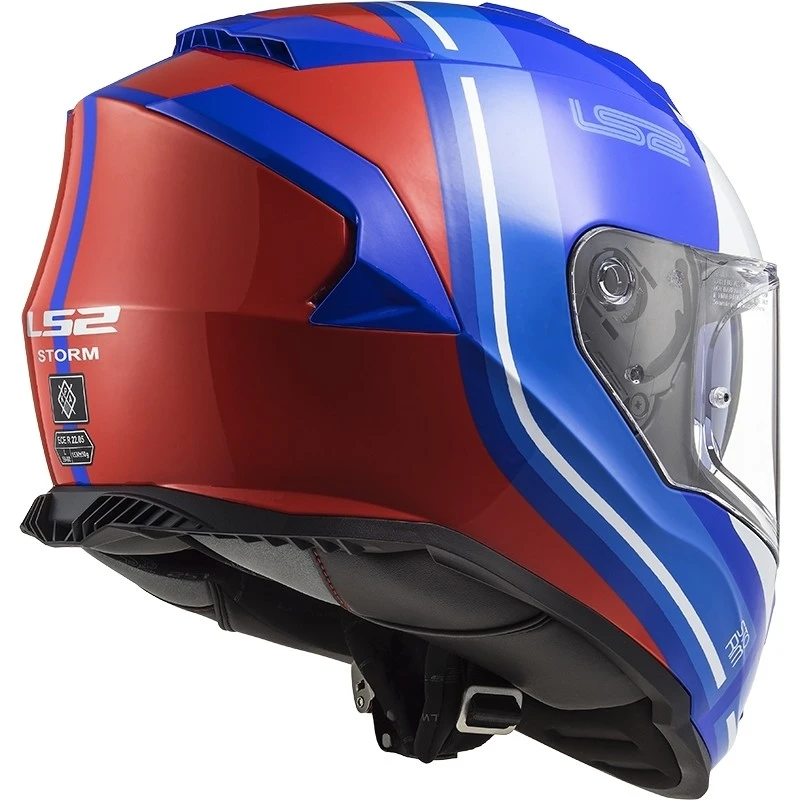 Full Face Motorcycle Helmet Double Visor Ls2 FF800 Storm SLANT Blue Orange Fluo 8 Full Face Motorcycle Helmet Double Visor Ls2 FF800 Storm SLANT Blue Orange Fluo - Image 6