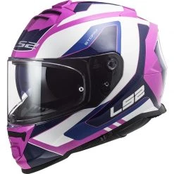 Full Face Motorcycle Helmet Double Visor Ls2 FF800 Storm TECHY White Pink