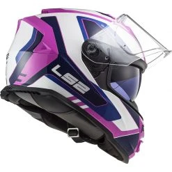 Full Face Motorcycle Helmet Double Visor Ls2 FF800 Storm TECHY White Pink -Ls2 Sales Shop full face motorcycle helmet double visor ls2 ff800 storm techy white pink 106691