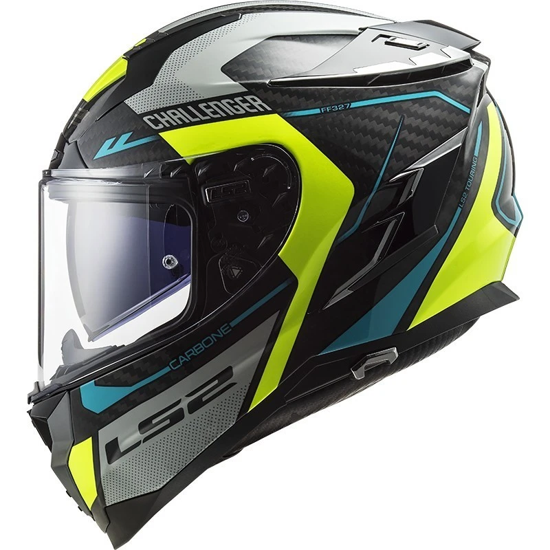 Full Face Motorcycle Helmet In Carbon Ls2 FF327 CHALLENGER C Thorn Yellow Fluo 5 Full Face Motorcycle Helmet In Carbon Ls2 FF327 CHALLENGER C Thorn Yellow Fluo - Image 3