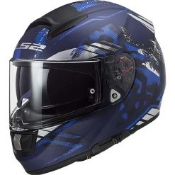 Full Face Motorcycle Helmet In HPFC Ls2 FF397 VECTOR EVO Blue Matt Stencil