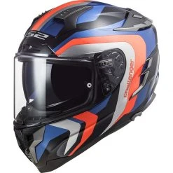 Full Face Motorcycle Helmet In HPFC Touring Ls2 FF327 Challenger GALACTIC Blue Orange Fluo