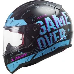 Full Face Motorcycle Helmet Ls2 FF353 RAPID Player Black Sky Blue -Ls2 Sales Shop full face motorcycle helmet ls2 ff353 rapid player black sky blue 135489