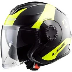 Helmet Jet Ls2 OF570 Verso Technik Double Yellow Fluo Visor