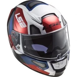 Integral Motorcycle Helmet In Ls2 Fiber FF397 VECTOR Evo Automat White Red -Ls2 Sales Shop integral motorcycle helmet in ls2 fiber ff397 vector evo automat white red 107139