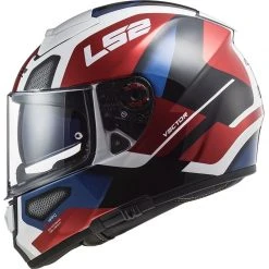Integral Motorcycle Helmet In Ls2 Fiber FF397 VECTOR Evo Automat White Red -Ls2 Sales Shop integral motorcycle helmet in ls2 fiber ff397 vector evo automat white red 107140