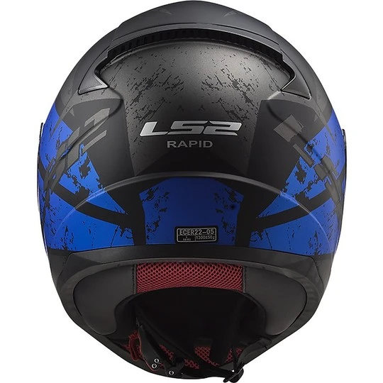 Integral Motorcycle Helmet LS2 FF353 RAPID Deadbolt Black Matt Blue 11 Integral Motorcycle Helmet LS2 FF353 RAPID Deadbolt Black Matt Blue - Image 9
