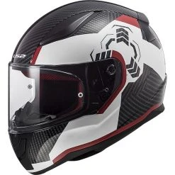 Integral Motorcycle Helmet LS2 FF353 RAPID Ghost White Black Red