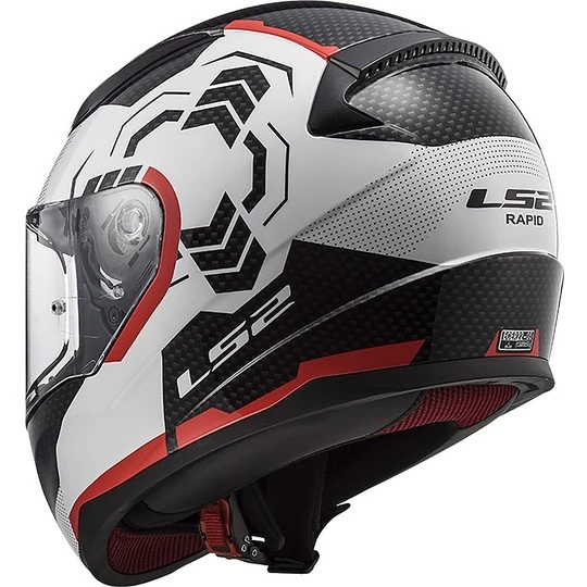 Integral Motorcycle Helmet LS2 FF353 RAPID Ghost White Black Red 5 Integral Motorcycle Helmet LS2 FF353 RAPID Ghost White Black Red - Image 3
