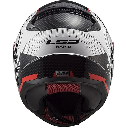 Integral Motorcycle Helmet LS2 FF353 RAPID Ghost White Black Red 6 Integral Motorcycle Helmet LS2 FF353 RAPID Ghost White Black Red - Image 4
