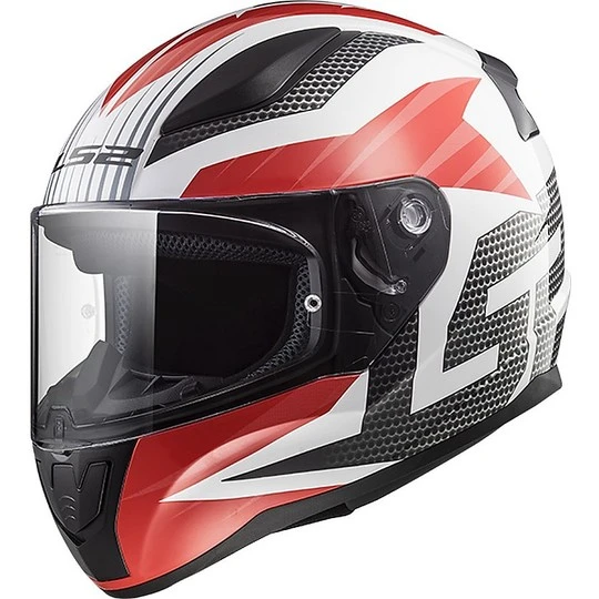 Integral Motorcycle Helmet Ls2 FF353 Rapid White Grid Red 3 Integral Motorcycle Helmet Ls2 FF353 Rapid White Grid Red
