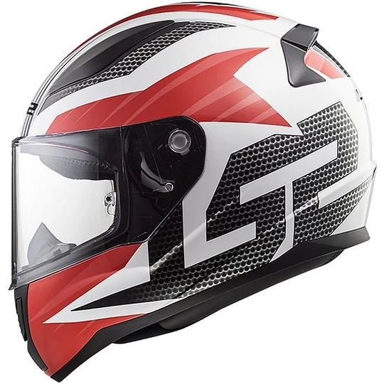 Integral Motorcycle Helmet Ls2 FF353 Rapid White Grid Red 4 Integral Motorcycle Helmet Ls2 FF353 Rapid White Grid Red - Image 2