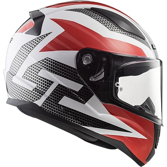 Integral Motorcycle Helmet Ls2 FF353 Rapid White Grid Red 7 Integral Motorcycle Helmet Ls2 FF353 Rapid White Grid Red - Image 5