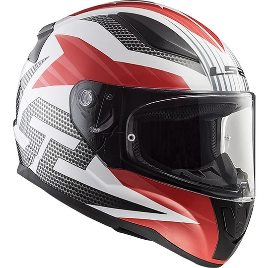 Integral Motorcycle Helmet Ls2 FF353 Rapid White Grid Red 8 Integral Motorcycle Helmet Ls2 FF353 Rapid White Grid Red - Image 6