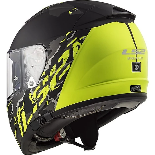 Integral Motorcycle Helmet LS2 FF390 BREAKER Feline Black Yellow Fluo Matt 8 Integral Motorcycle Helmet LS2 FF390 BREAKER Feline Black Yellow Fluo Matt - Image 6