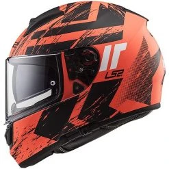 Integral Motorcycle Helmet Ls2 FF397 Vector Hunter Black Opaque Orange