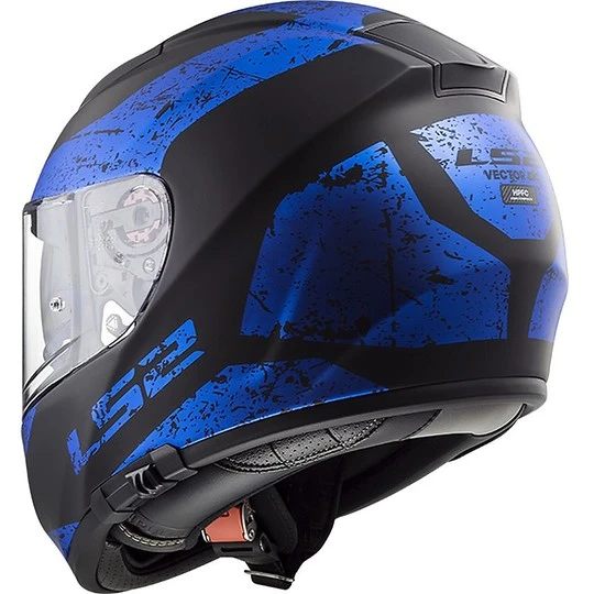 Integral Motorcycle Helmet Ls2 FF397 Vector Sign Black Blue Opaco 4 Integral Motorcycle Helmet Ls2 FF397 Vector Sign Black Blue Opaco - Image 2
