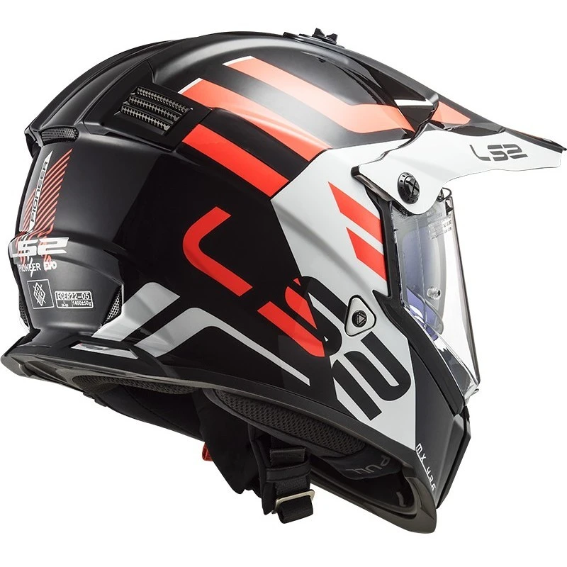 Integral Motorcycle Helmet Touring Ls2 MX436 PIONEER EVO Adventurer Black White 4 Integral Motorcycle Helmet Touring Ls2 MX436 PIONEER EVO Adventurer Black White - Image 2