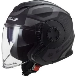 Jet Helmet Double Visor Motorcycle Ls2 OF570 VERSO Marker Matt Black Titanium