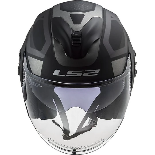 Jet Helmet Double Visor Motorcycle Ls2 OF570 VERSO Marker Matt Black Titanium 4 Jet Helmet Double Visor Motorcycle Ls2 OF570 VERSO Marker Matt Black Titanium - Image 2