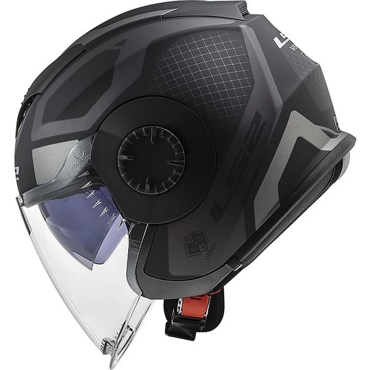 Jet Helmet Double Visor Motorcycle Ls2 OF570 VERSO Marker Matt Black Titanium 5 Jet Helmet Double Visor Motorcycle Ls2 OF570 VERSO Marker Matt Black Titanium - Image 3