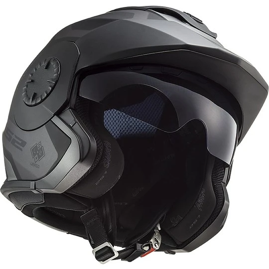 Jet Helmet Double Visor Motorcycle Ls2 OF570 VERSO Marker Matt Black Titanium 7 Jet Helmet Double Visor Motorcycle Ls2 OF570 VERSO Marker Matt Black Titanium - Image 5