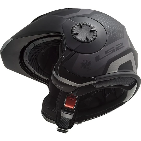 Jet Helmet Double Visor Motorcycle Ls2 OF570 VERSO Marker Matt Black Titanium 8 Jet Helmet Double Visor Motorcycle Ls2 OF570 VERSO Marker Matt Black Titanium - Image 6