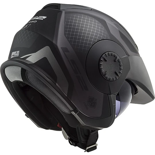 Jet Helmet Double Visor Motorcycle Ls2 OF570 VERSO Marker Matt Black Titanium 9 Jet Helmet Double Visor Motorcycle Ls2 OF570 VERSO Marker Matt Black Titanium - Image 7