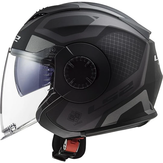 Jet Helmet Double Visor Motorcycle Ls2 OF570 VERSO Marker Matt Black Titanium 10 Jet Helmet Double Visor Motorcycle Ls2 OF570 VERSO Marker Matt Black Titanium - Image 8