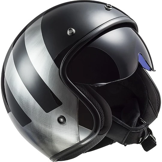 Jet Ls2 Custom Motorcycle Helmet OF601 BOB Lines Black Jeans 6 Jet Ls2 Custom Motorcycle Helmet OF601 BOB Lines Black Jeans - Image 4