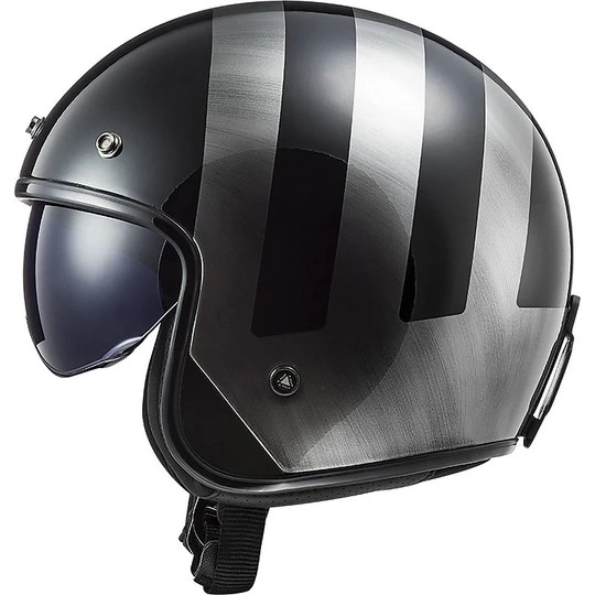 Jet Ls2 Custom Motorcycle Helmet OF601 BOB Lines Black Jeans 12 Jet Ls2 Custom Motorcycle Helmet OF601 BOB Lines Black Jeans - Image 10
