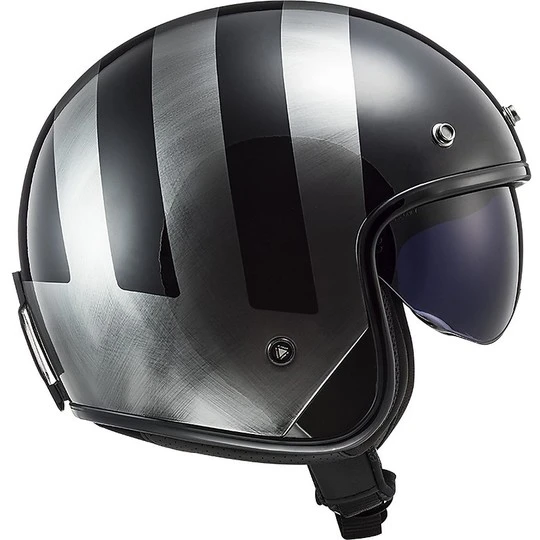 Jet Ls2 Custom Motorcycle Helmet OF601 BOB Lines Black Jeans 15 Jet Ls2 Custom Motorcycle Helmet OF601 BOB Lines Black Jeans - Image 13