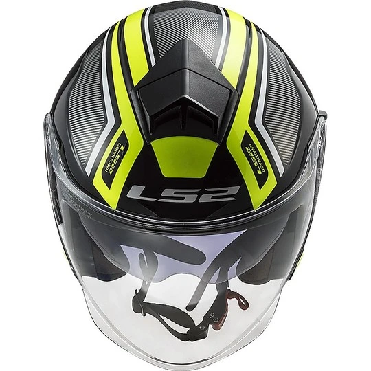 Jet Moto Helmet Ls2 Double Visor Ls2 OF573 TWISTER 2 Flix Yellow Fluo 4 Jet Moto Helmet Ls2 Double Visor Ls2 OF573 TWISTER 2 Flix Yellow Fluo - Image 2