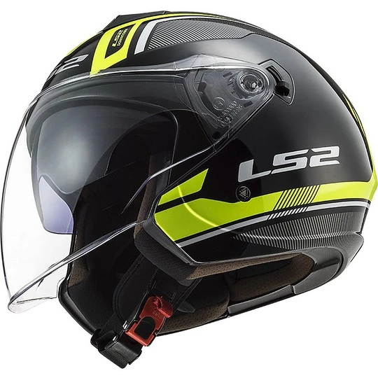 Jet Moto Helmet Ls2 Double Visor Ls2 OF573 TWISTER 2 Flix Yellow Fluo 7 Jet Moto Helmet Ls2 Double Visor Ls2 OF573 TWISTER 2 Flix Yellow Fluo - Image 5