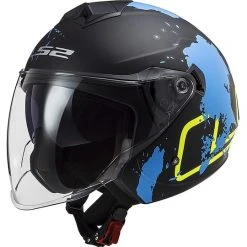 Jet Moto Helmet Ls2 Double Visor Ls2 OF573 TWISTER 2 Xover Black Matt Blue