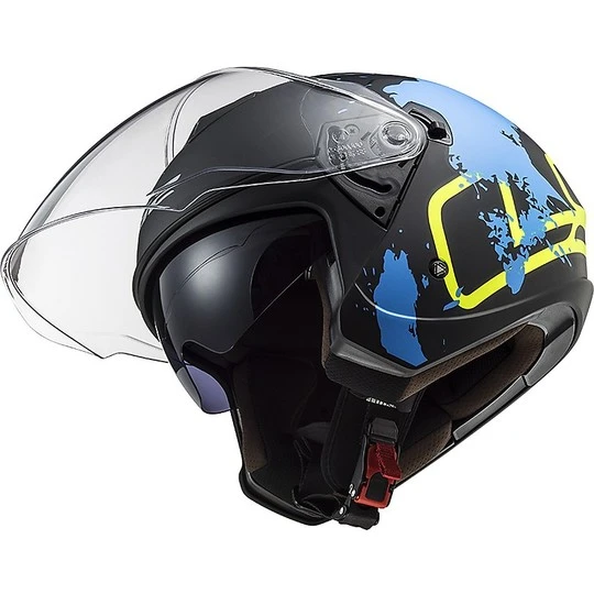 Jet Moto Helmet Ls2 Double Visor Ls2 OF573 TWISTER 2 Xover Black Matt Blue 5 Jet Moto Helmet Ls2 Double Visor Ls2 OF573 TWISTER 2 Xover Black Matt Blue - Image 3