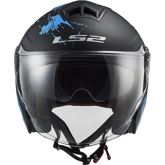 Jet Moto Helmet Ls2 Double Visor Ls2 OF573 TWISTER 2 Xover Black Matt Blue 9 Jet Moto Helmet Ls2 Double Visor Ls2 OF573 TWISTER 2 Xover Black Matt Blue - Image 7