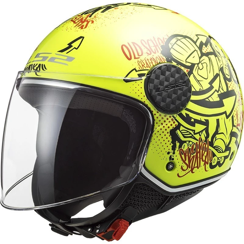 Jet Moto Helmet Ls2 OF558 SPHERE LUX Skater Yellow Fluo 3 Jet Moto Helmet Ls2 OF558 SPHERE LUX Skater Yellow Fluo