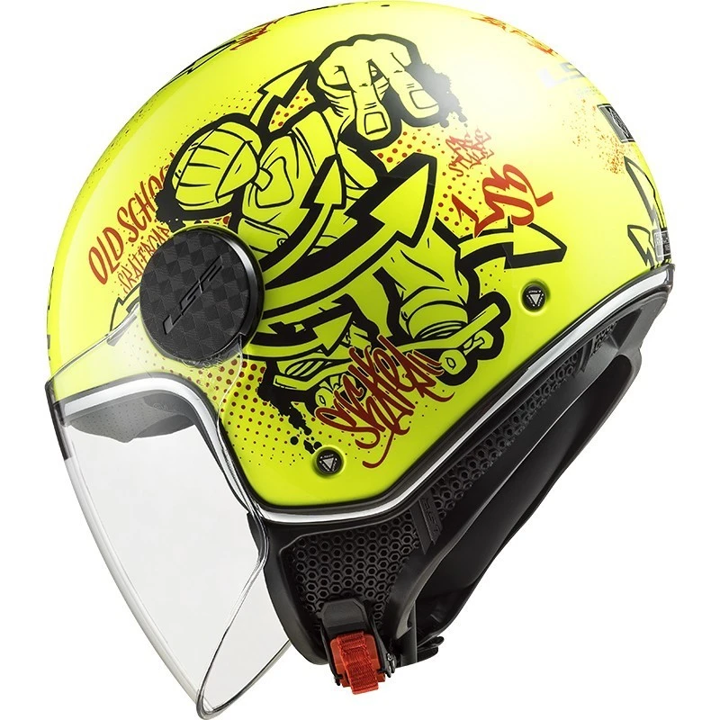 Jet Moto Helmet Ls2 OF558 SPHERE LUX Skater Yellow Fluo 5 Jet Moto Helmet Ls2 OF558 SPHERE LUX Skater Yellow Fluo - Image 3