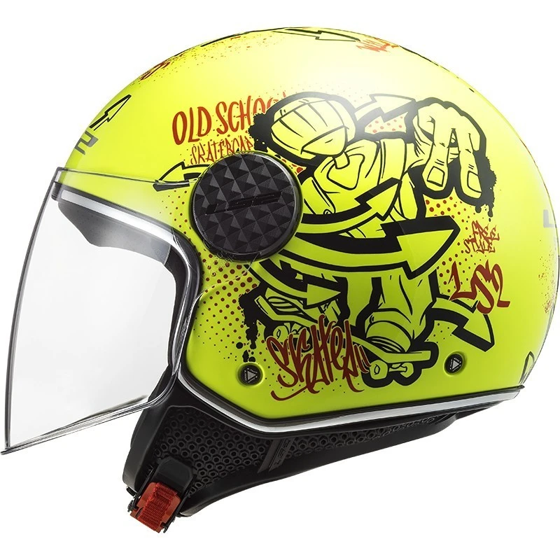 Jet Moto Helmet Ls2 OF558 SPHERE LUX Skater Yellow Fluo 6 Jet Moto Helmet Ls2 OF558 SPHERE LUX Skater Yellow Fluo - Image 4