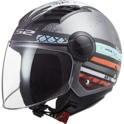 Jet Moto Helmet Ls2 OF562 Airflow RONNIE Silver Blue Opaque
