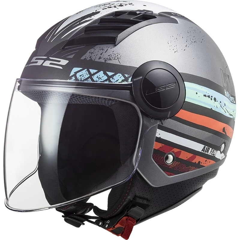 Jet Moto Helmet Ls2 OF562 Airflow RONNIE Silver Blue Opaque 3 Jet Moto Helmet Ls2 OF562 Airflow RONNIE Silver Blue Opaque