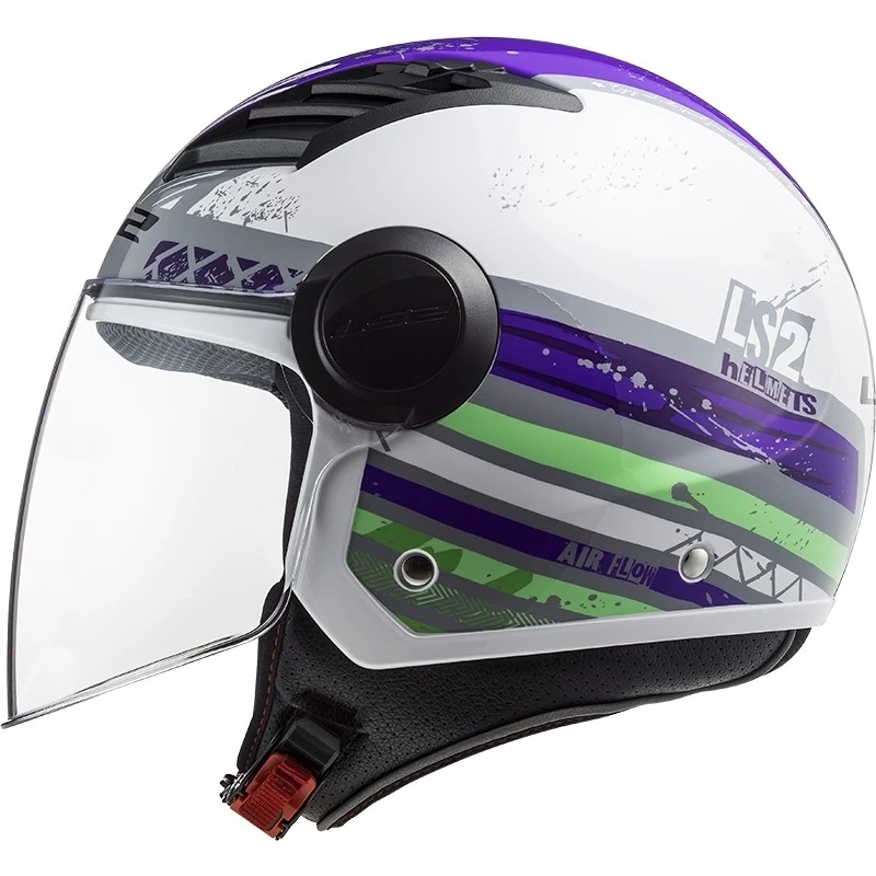 Jet Moto Helmet Ls2 OF562 Airflow RONNIE Titanium Purple 4 Jet Moto Helmet Ls2 OF562 Airflow RONNIE Titanium Purple - Image 2