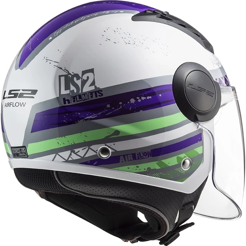 Jet Moto Helmet Ls2 OF562 Airflow RONNIE Titanium Purple 5 Jet Moto Helmet Ls2 OF562 Airflow RONNIE Titanium Purple - Image 3
