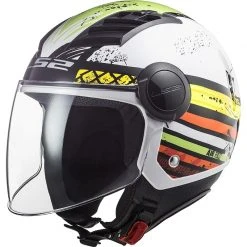 Jet Moto Helmet Ls2 OF562 Airflow RONNIE White Green