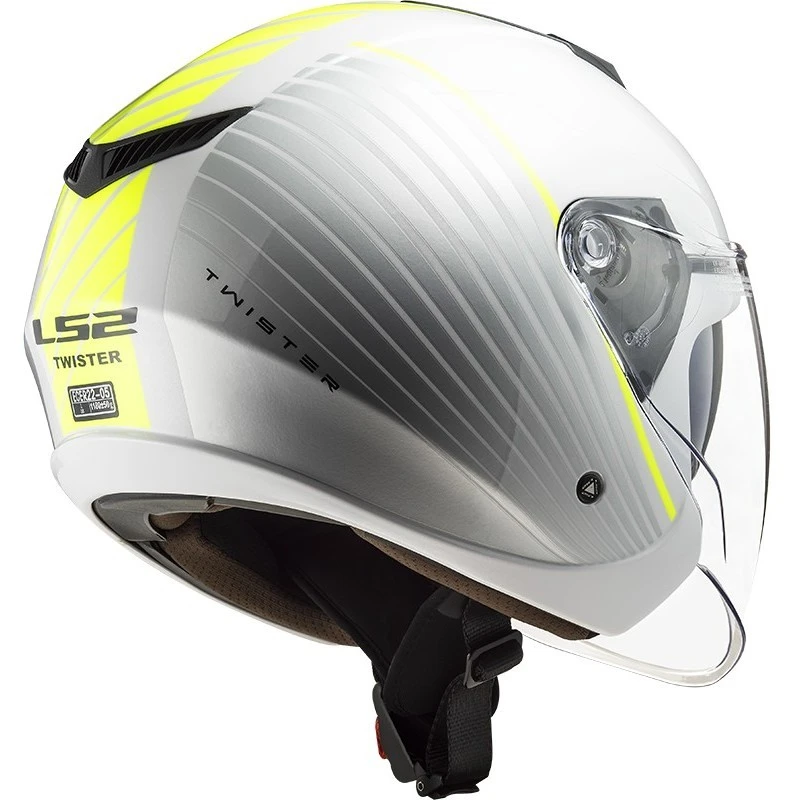 Jet Moto Helmet Ls2 OF573 TWISTER 2 Luna White Silver 4 Jet Moto Helmet Ls2 OF573 TWISTER 2 Luna White Silver - Image 2