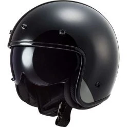 Jet Motorcycle Helmet Custom Custom Ls2 OF601 BOB Solid Black