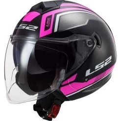 Jet Motorcycle Helmet Ls2 Double Visor Ls2 OF573 TWISTER 2 Flix Black Pink